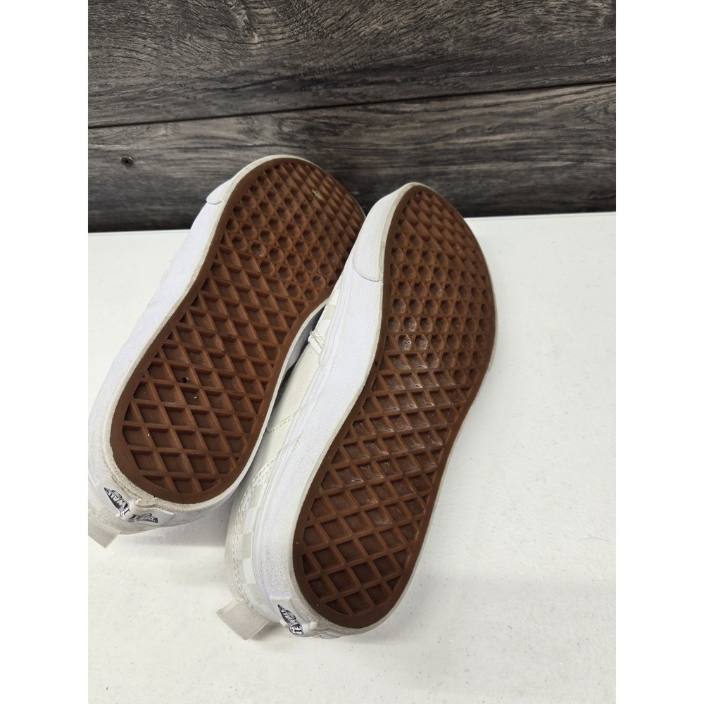 Vans Shoes Youth 5 Boys Off The Wall Check Slip On Sneakers 500714 White Fabric - Picture 6 of 7